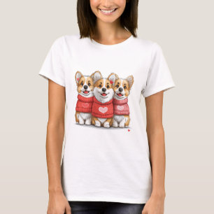 T-shirt Valentines Day Chiens de Corgi gallois Pembroke