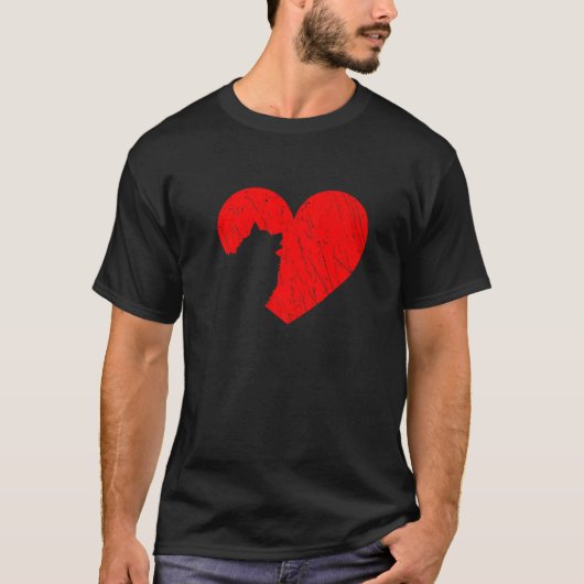T-shirt Valentines Day Coeurs rétro American Eskimo Chien (Devant)