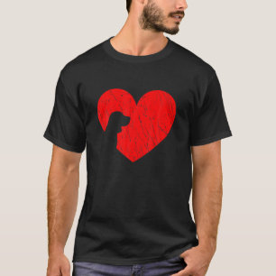 T-shirt Valentines Day Coeurs rétro Beagle Chien Chien Chi