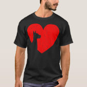 T-shirt Valentines Day Coeurs rétro Dane Chien Chien Chiot (Devant)