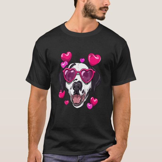 T-shirt Valentines Day Dalmatian Heart Couples Love Day Do (Devant)