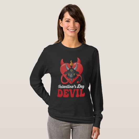 T-shirt Valentine's Day Devil Baphomet (Devant entier)