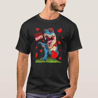 T-shirt Valentines Day Dinosaur I Steal Hearts Boys Men Lo