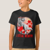 T-shirt Valentines Day Dinosaur T Rex I Steal Hearts Funny (Devant)