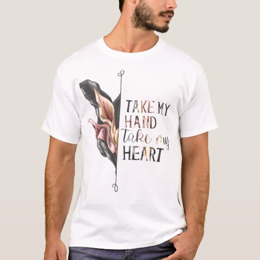 T-shirt Valentine's Day flowers love saying (Devant)