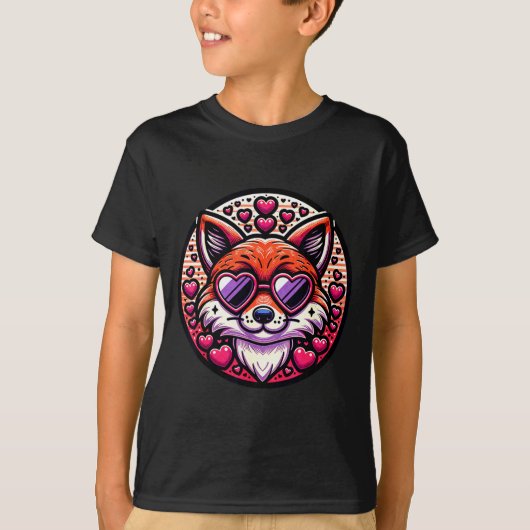 T-shirt Valentines Day Fox And Matching Couples Foxes  (Devant)