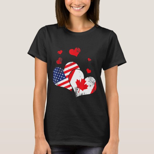 T-shirt Valentine's Day Gift Maple Leaf Canada  (Devant)