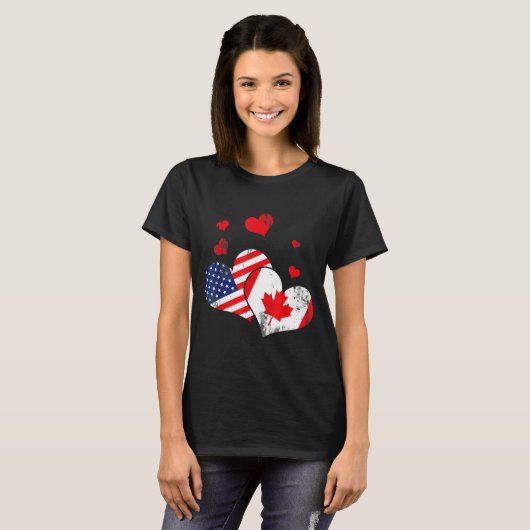 T-shirt Valentine's Day Gift Maple Leaf Canada  (Devant entier)