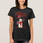 T-shirt Valentines Day Golden Retriever Tree Heart Puppy D (Devant)