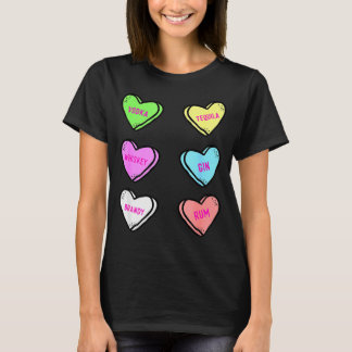T-shirt Valentines Day Hearts Drinking Liquor Lovers Anti 