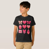 T-shirt Valentines Day Hearts Leopard Coquette Bow Party W (Devant entier)