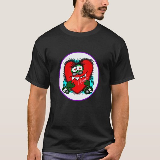 T-shirt Valentine's Day hearts monster  9 (Devant)