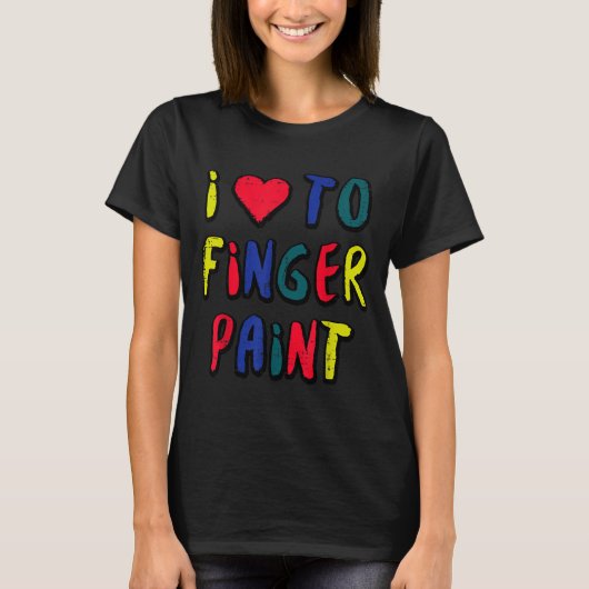 T-shirt Valentines Day I Love To Finger Paint Matching Cou (Devant)