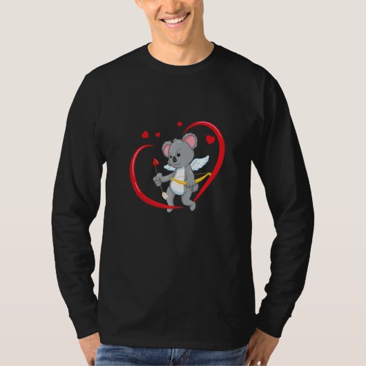 T-shirt Valentines Day Koala Bear with Heart Arrow Cupid K (Devant)