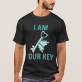 T-shirt Valentine's Day Lock and Key Men Femmes Mari Wif (Devant)