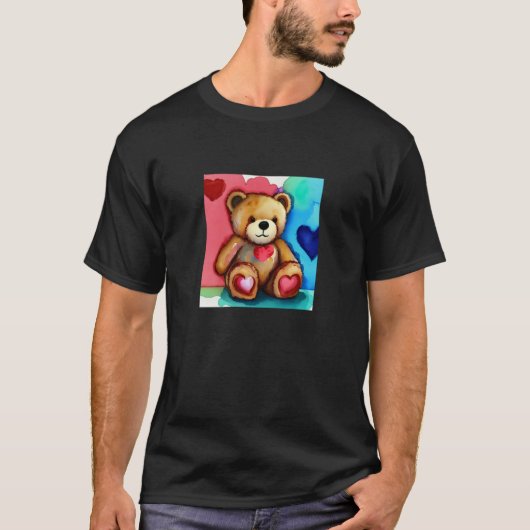 T-shirt Valentine's Day Love Heart Bear Teddy Girlfriend F (Devant)