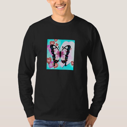 T-shirt Valentine's Day Love Heart Butterfly Girlfriend Fi (Devant)