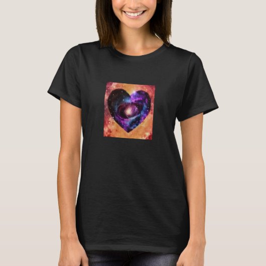 T-shirt Valentine's Day Love Heart Galaxy Girlfriend Fianc (Devant)
