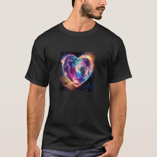 T-shirt Valentine's Day Love Heart Galaxy Girlfriend Fianc (Devant)
