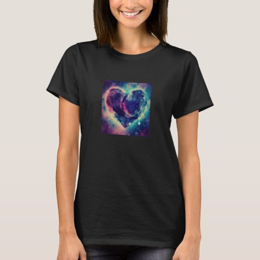 T-shirt Valentine's Day Love Heart Galaxy Girlfriend Fianc (Devant)