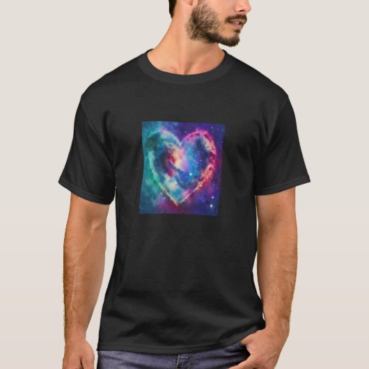 T-shirt Valentine's Day Love Heart Galaxy Girlfriend Fianc (Devant)