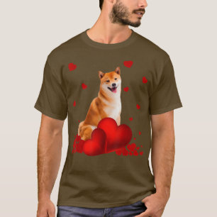 T-shirt Valentines Day Love Hearts Shiba Inu Dog Puppy Lov
