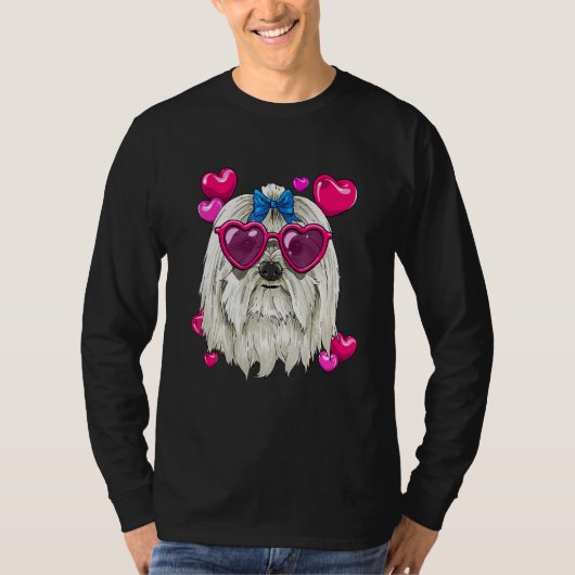 T-shirt Valentines Day Maltese Heart Couples Maltese Dog (Devant)