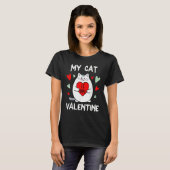 T-shirt Valentine's Day My Cat Is My Valentine Kitten Hear (Devant entier)