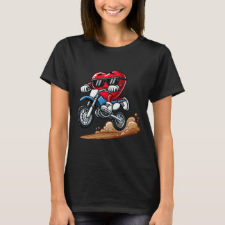 T-shirt Valentine's Day Red Heart Dirt Bike Toddler Boys F