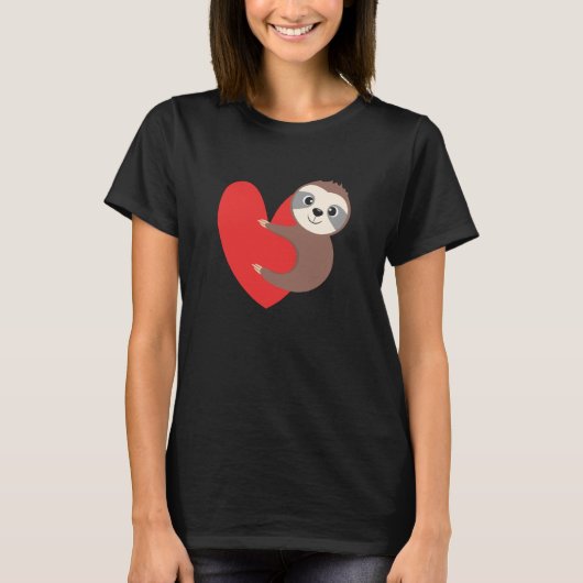 T-shirt Valentine's Day Sloth Heart Sloth Animal Sloth Lov (Devant)