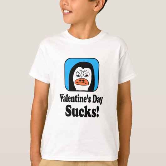 T-shirt Valentine's Day Sucks Penguin (Devant)