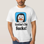 T-shirt Valentine's Day Sucks Penguin (Devant)