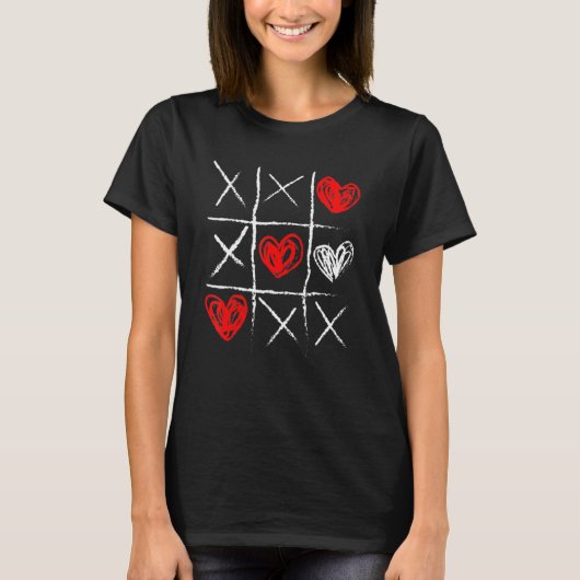 T-shirt Valentine's Day Tic Tac Toe Valentine Funny Cute H (Devant)