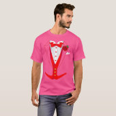 T-shirt Valentines Day Tuedo Red Bow Cravate drôle tenue (Devant entier)