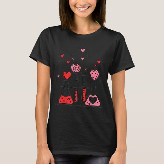 T-shirt Valentines Day Vibes Science Teacher 100 Days Of S (Devant)