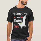 T-shirt Valentines Day Vous envoie un amour de Llama entie (Devant)