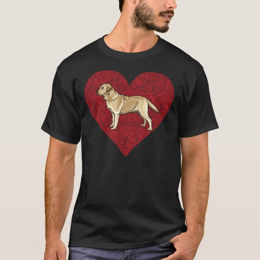 T-shirt Valentines de trieuse du Labrador jaune Jour Amour (Devant)