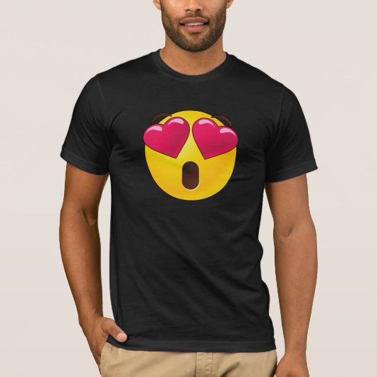 T-shirt Valentines Emoji Heart Eyes (Devant)
