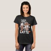 T-shirt Valentines Je T'Aime Un Couple Latte Espresso Coff (Devant entier)