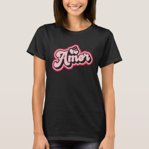 T-shirt Valentines Jour Amor avec Coeurs Hispanique