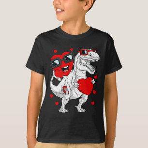 T-shirt Valentines Jour Coeur équitation Dinosaur T Rex Fu