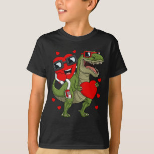 T-shirt Valentines Jour Coeur équitation Dinosaur T Rex Fu