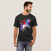 T-shirt Valentines Jour Coeur équitation Une Unicorne Cute (Devant entier)