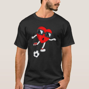 T-shirt Valentines Jour Coeur Tir Un Soccer Ball Boys Gi