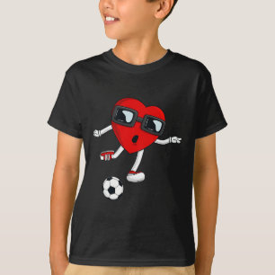 T-shirt Valentines Jour Coeur Tir Un Soccer Ball Boys Gi