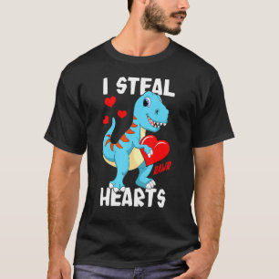 T-shirt Valentines Jour Dinosaure Enfants Je vole Coeurs m
