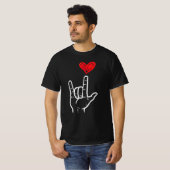 T-shirt Valentines Jour I Love You Main Sign ASL Heart (Devant entier)
