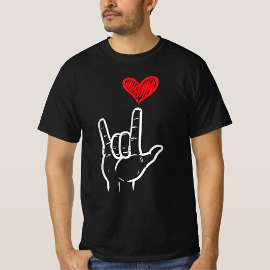 T-shirt Valentines Jour I Love You Main Sign ASL Heart (Devant)