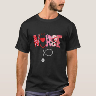 T-shirt Valentines Jour Infirmière Coeur Infirmière Scrub 