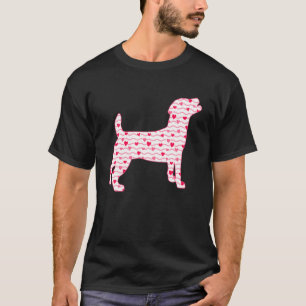 T-shirt Valentines Jour Jack Russell Chien Coeurs Chien Ch